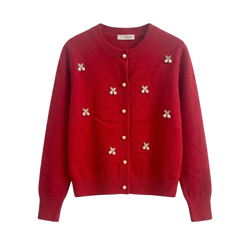 Cardigan Motif Cherry