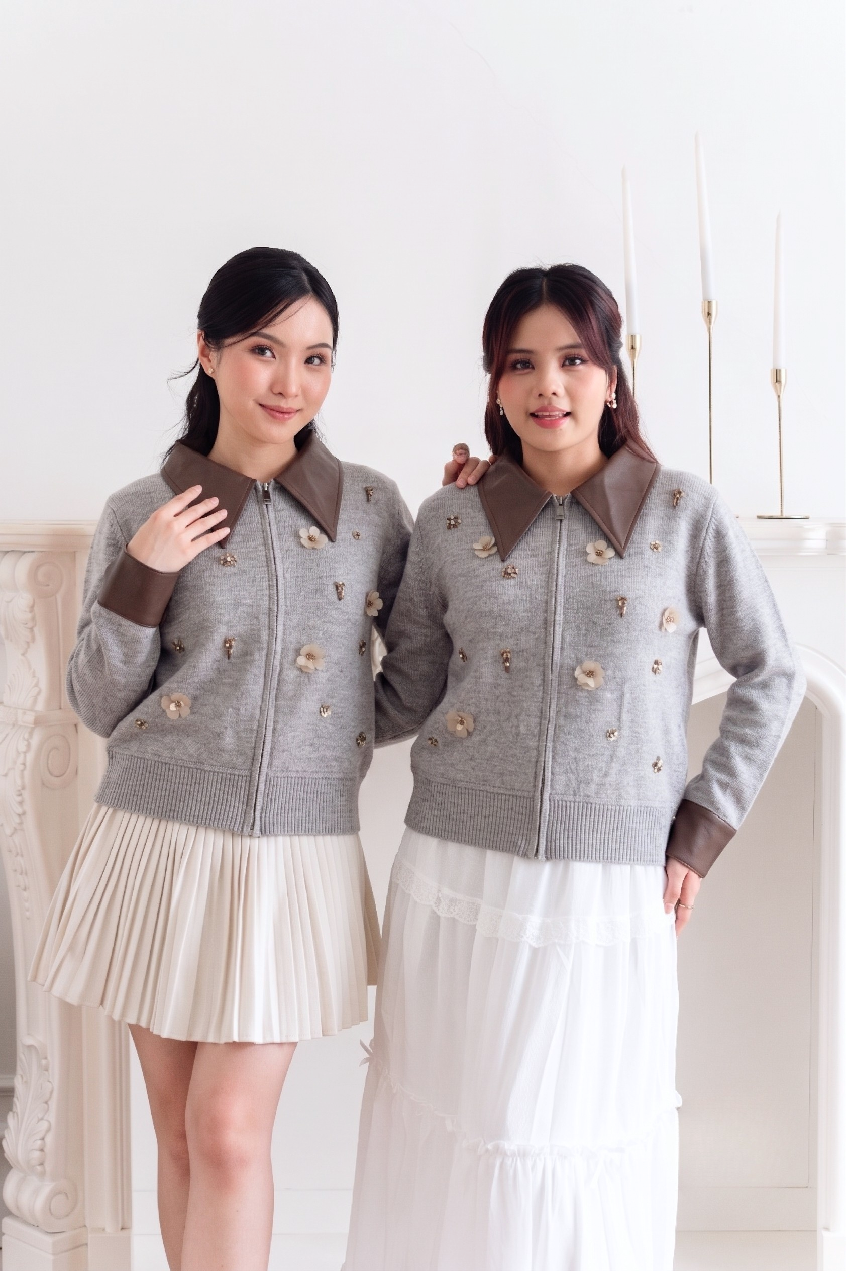 Cardigan Beads Zipper