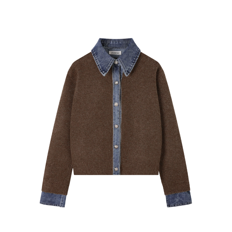 Cardigan Basic Kerah Jeans