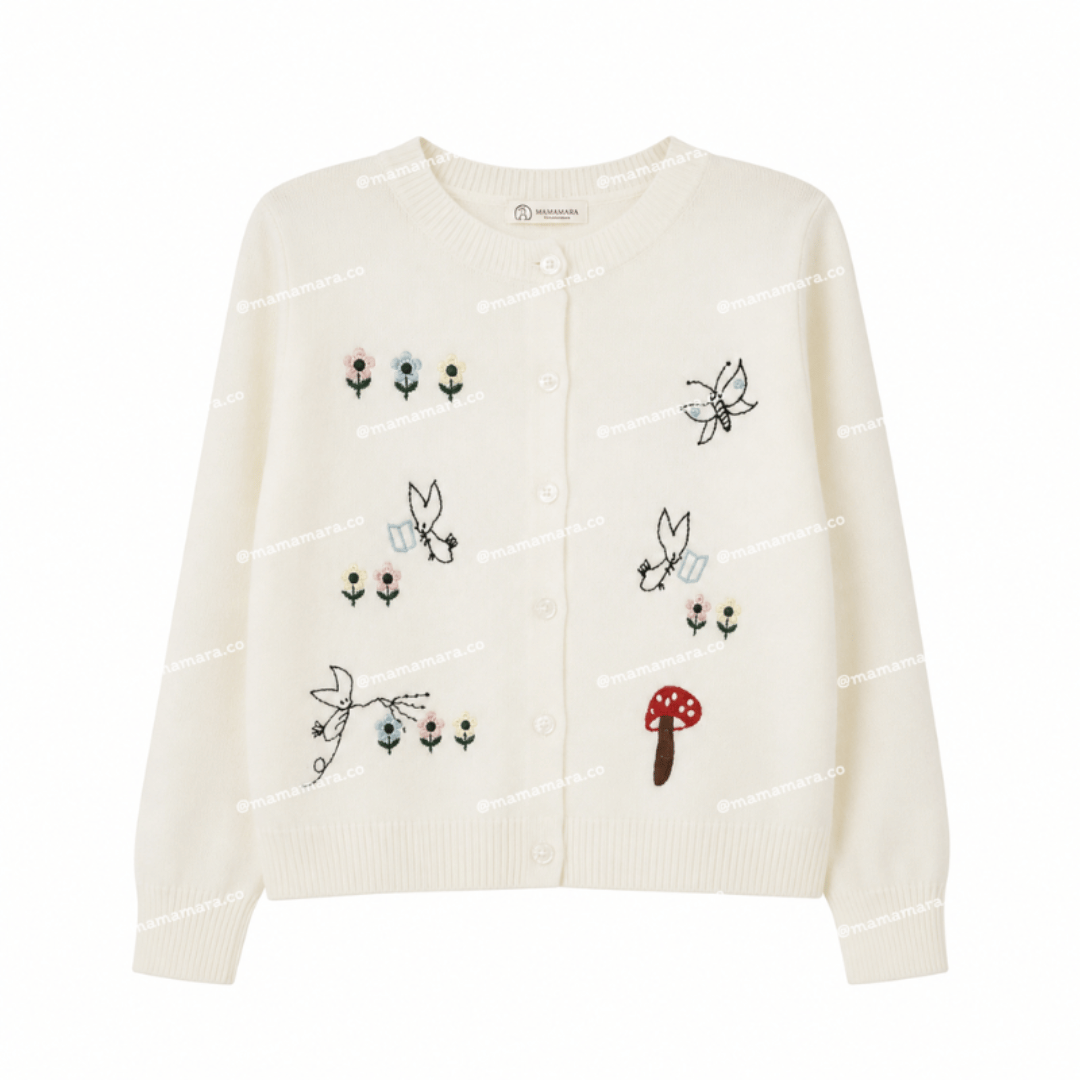 Cardigan Rajut Mushroom Bordir