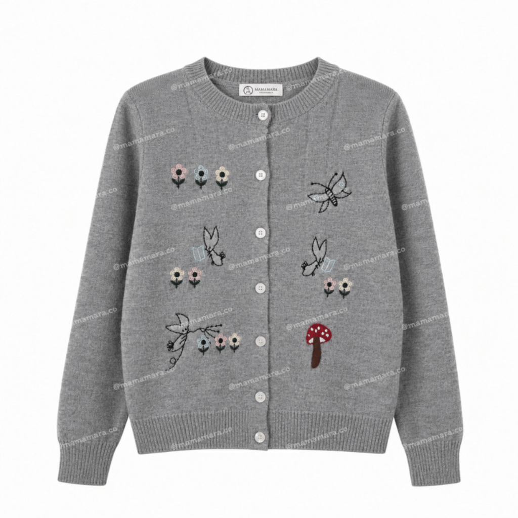Cardigan Rajut Mushroom Bordir