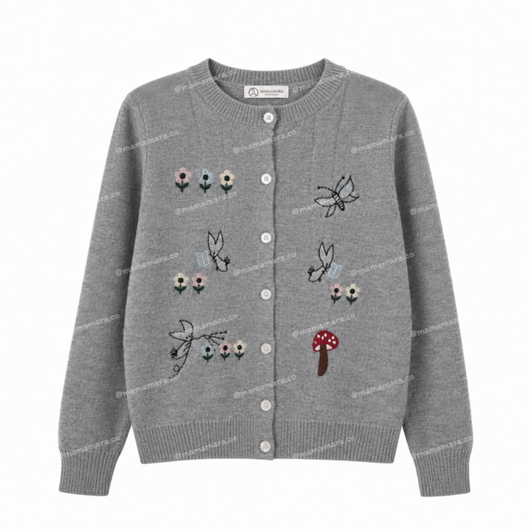 Cardigan Rajut Mushroom Bordir