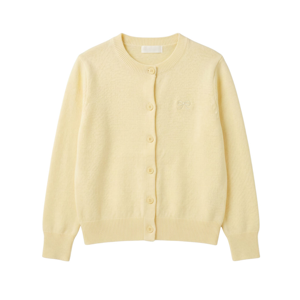 Cardigan Basic Ribbon Knit