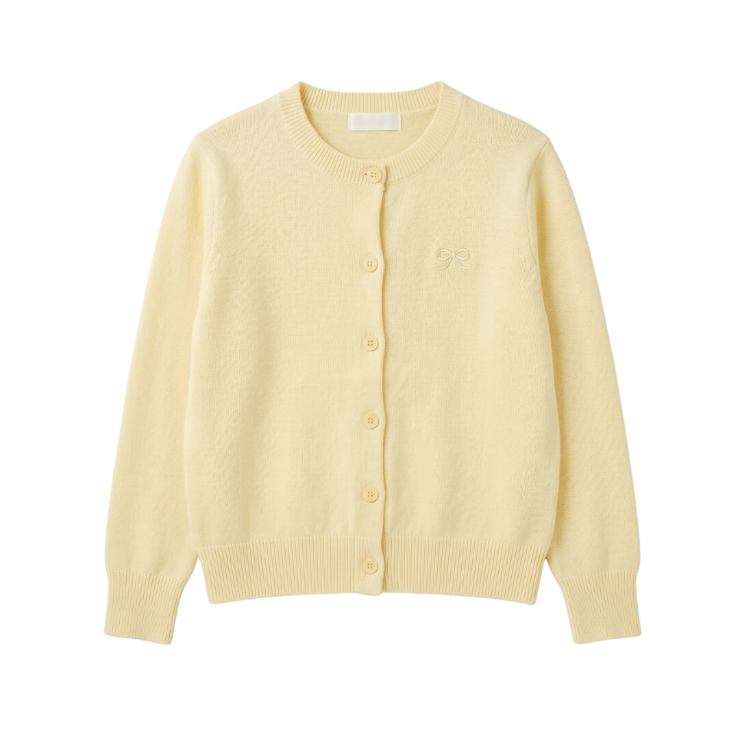 Cardigan Basic Ribbon Knit
