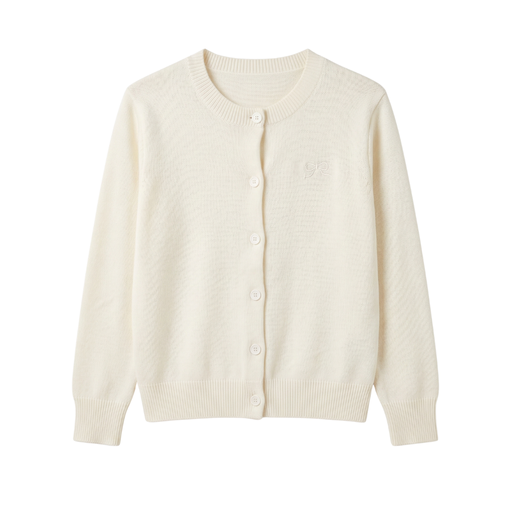 Cardigan Basic Ribbon Knit
