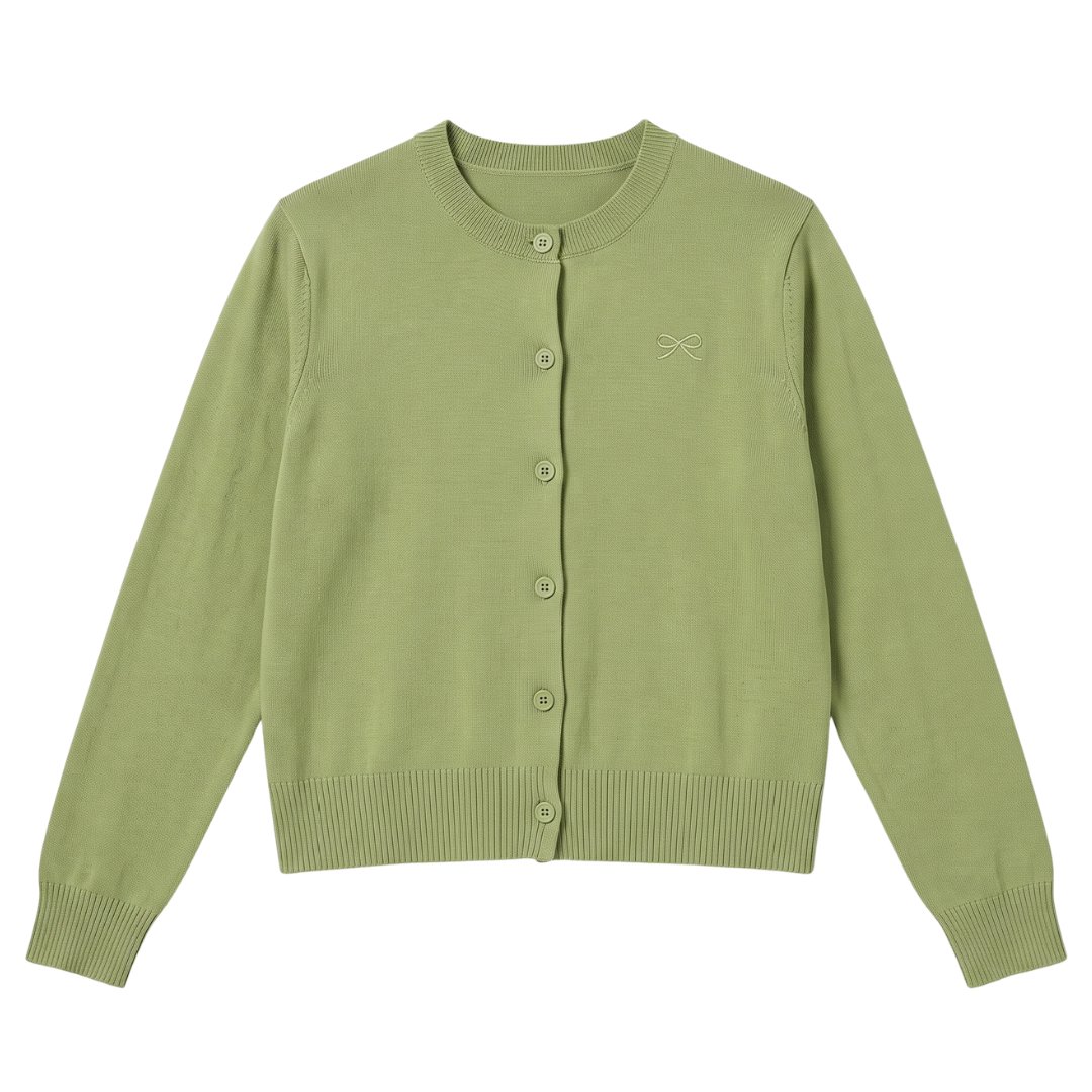 Cardigan Basic Ribbon Knit
