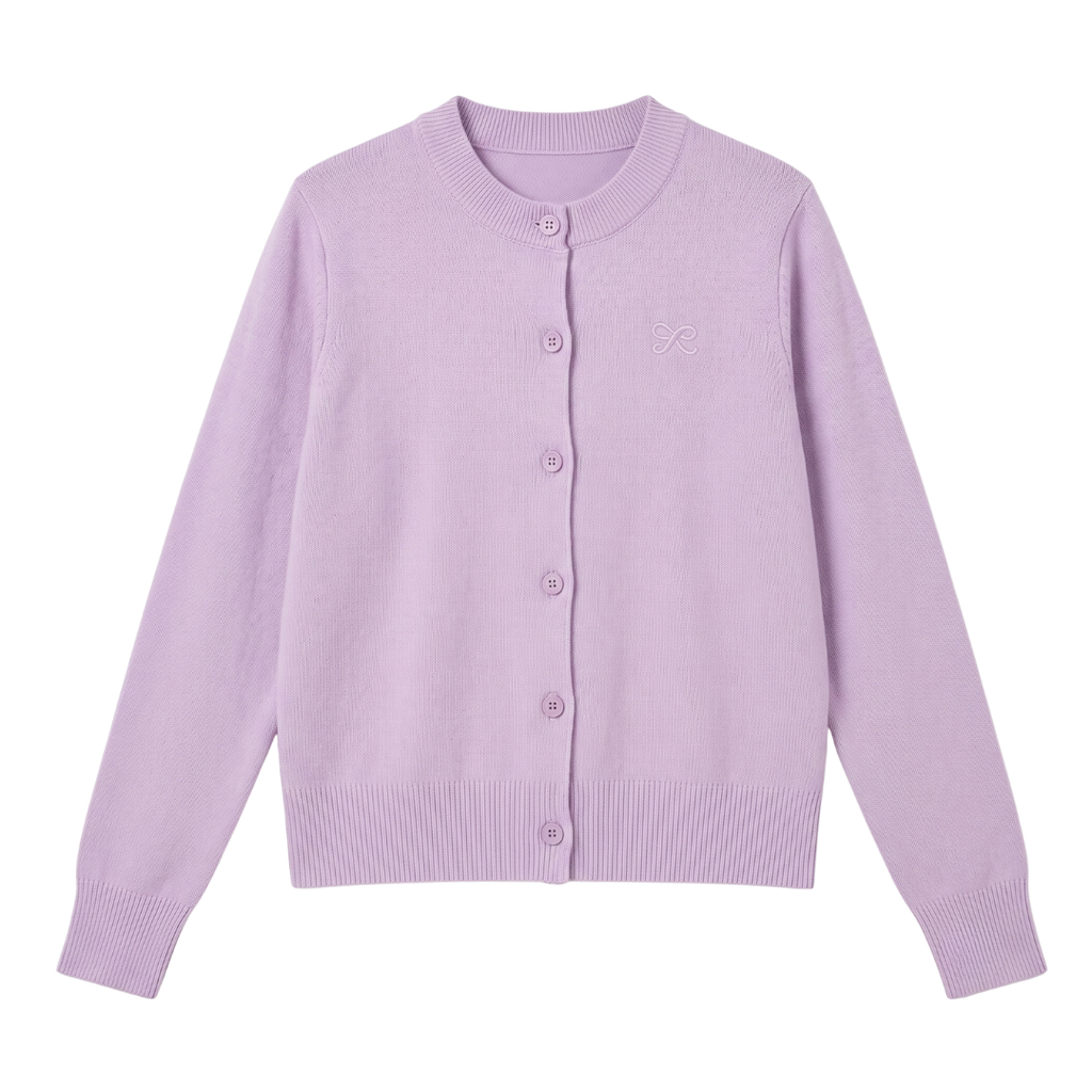 Cardigan Basic Ribbon Knit