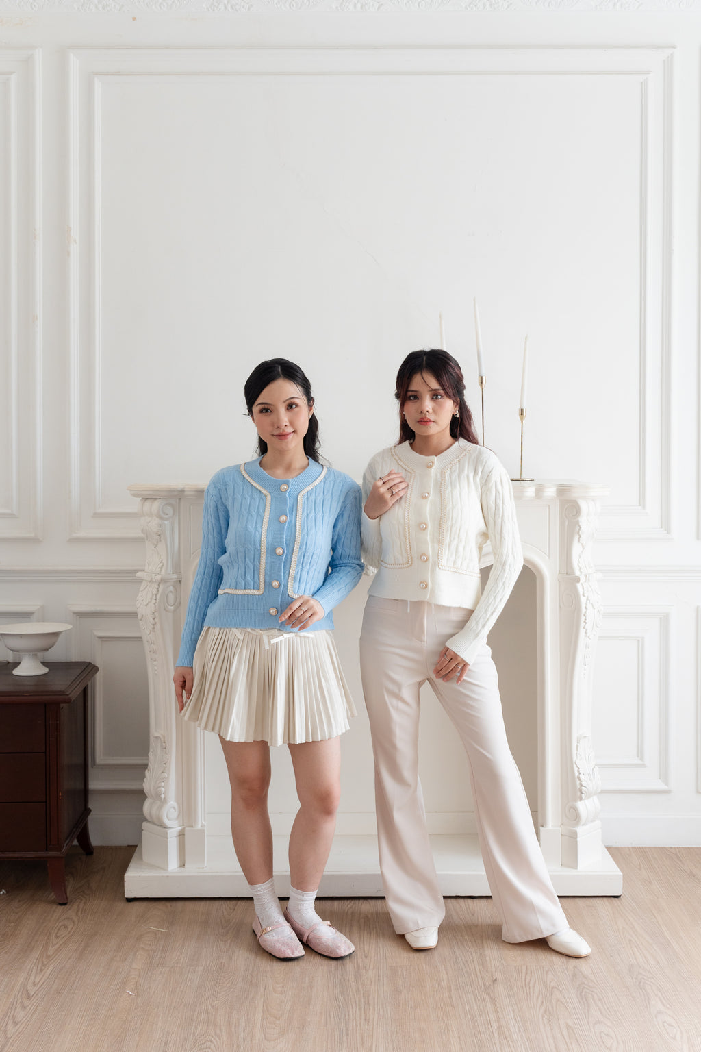 Cardigan Basic Cable Mutiara