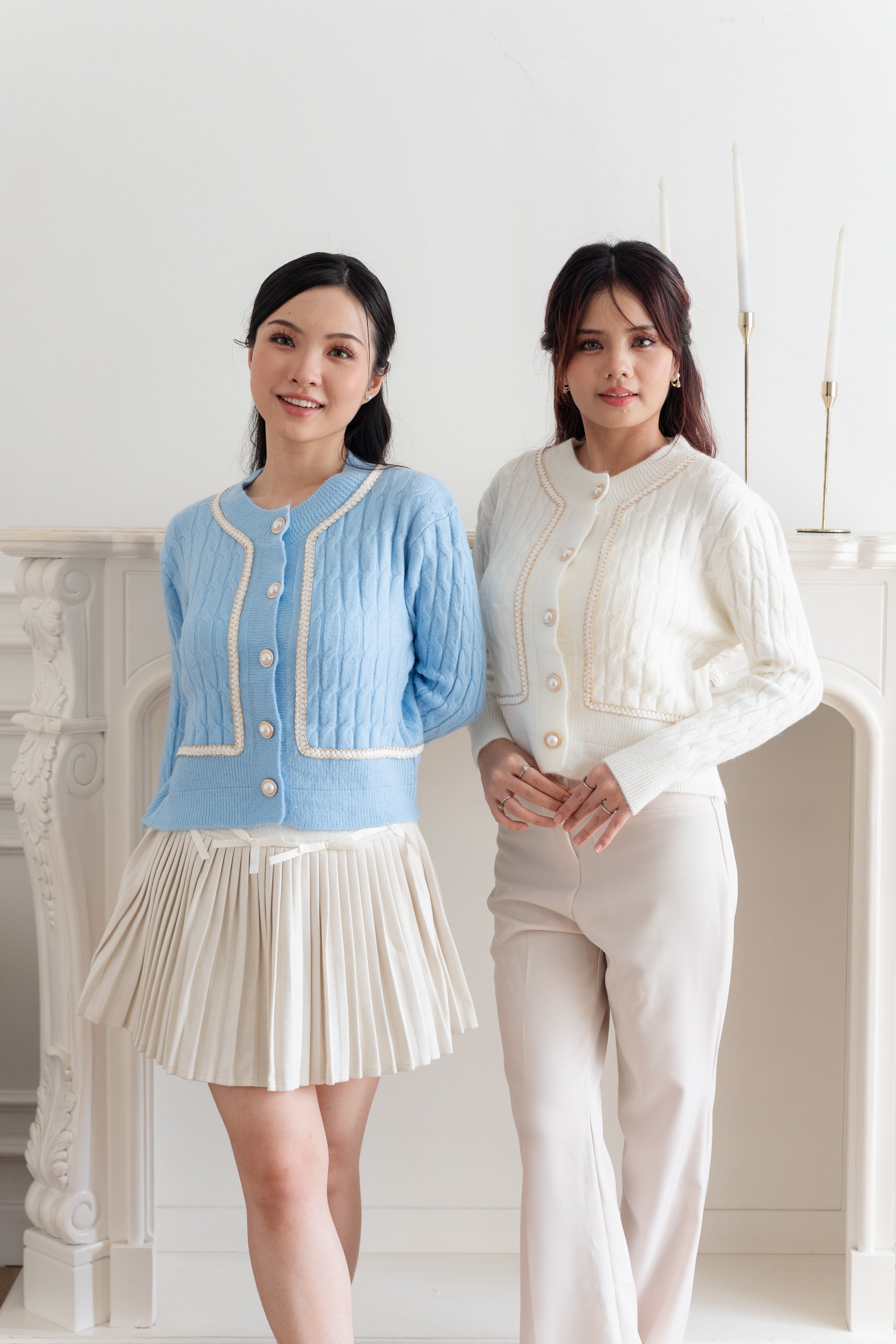 Cardigan Basic Cable Mutiara