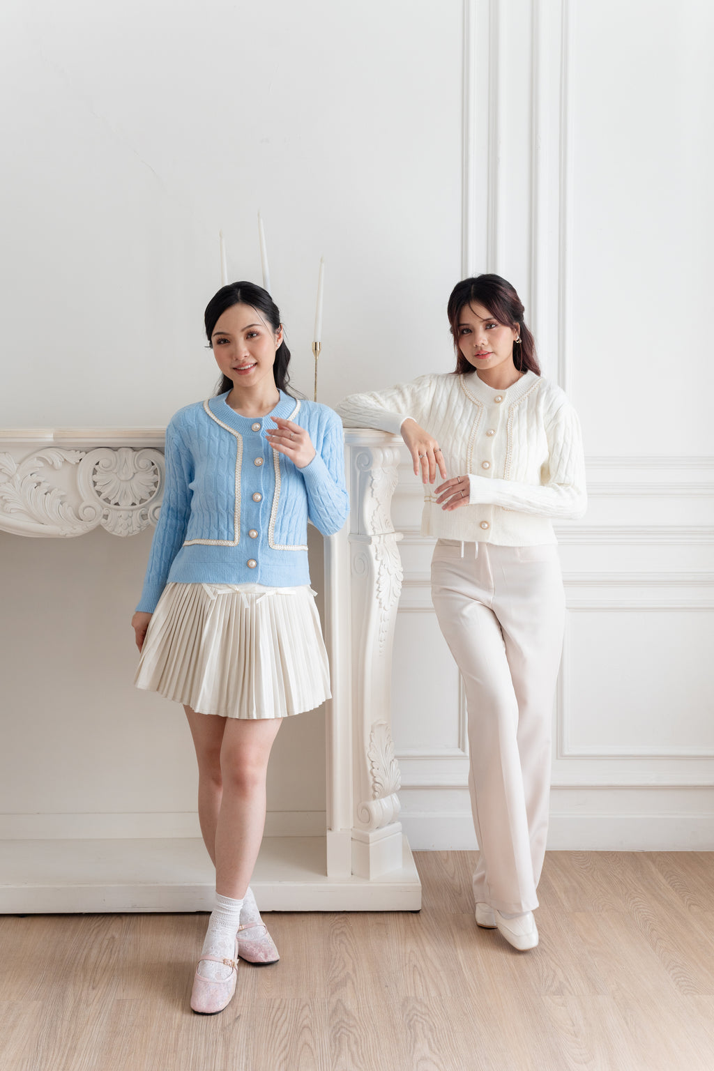 Cardigan Basic Cable Mutiara
