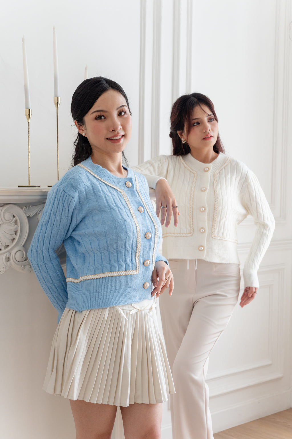 Cardigan Basic Cable Mutiara