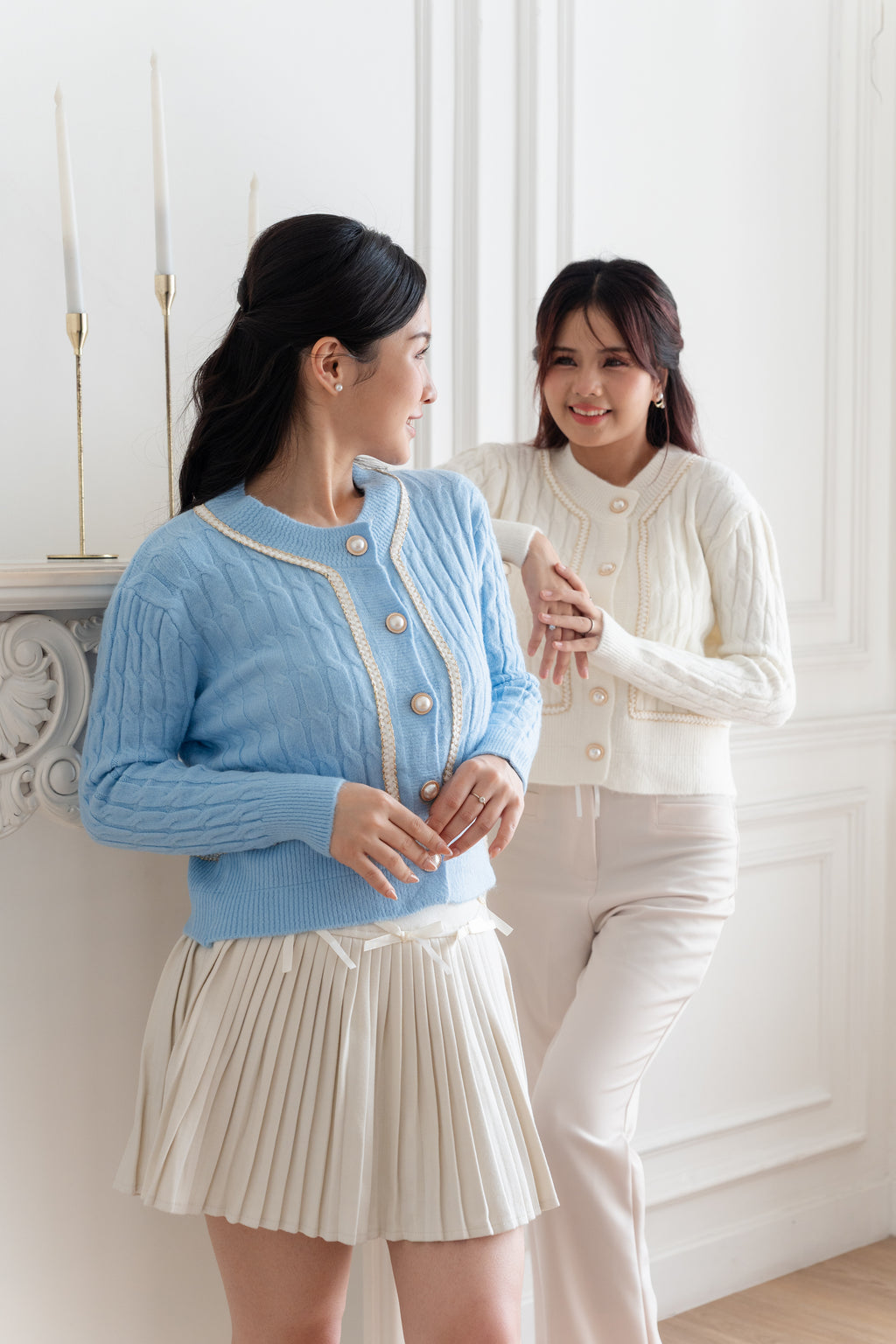 Cardigan Basic Cable Mutiara