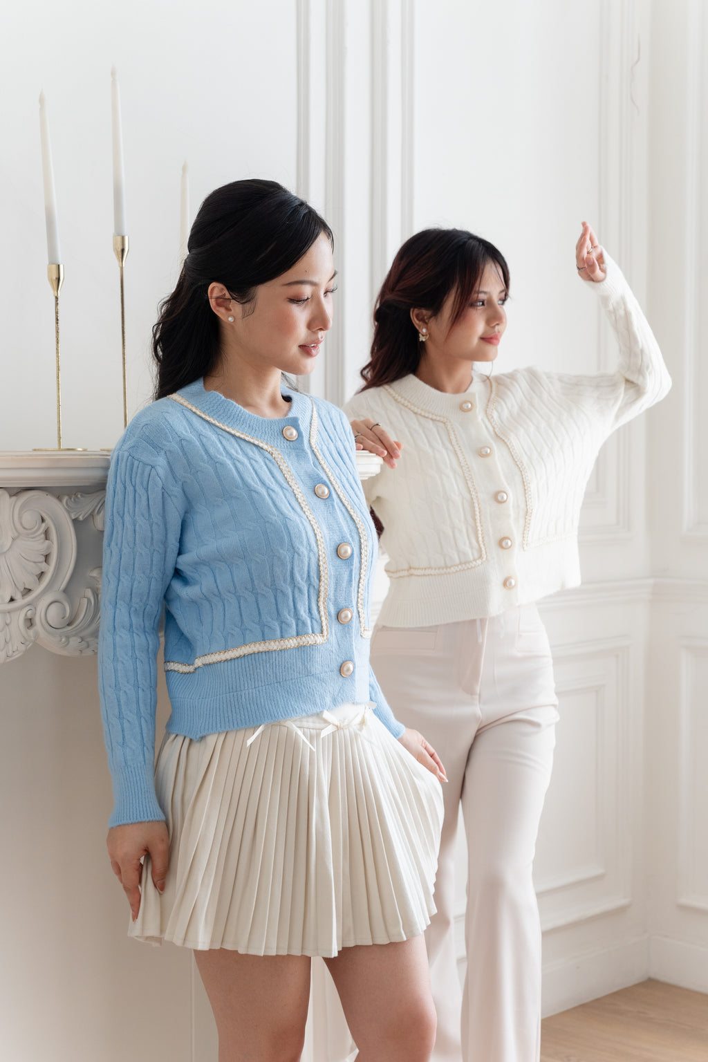 Cardigan Basic Cable Mutiara