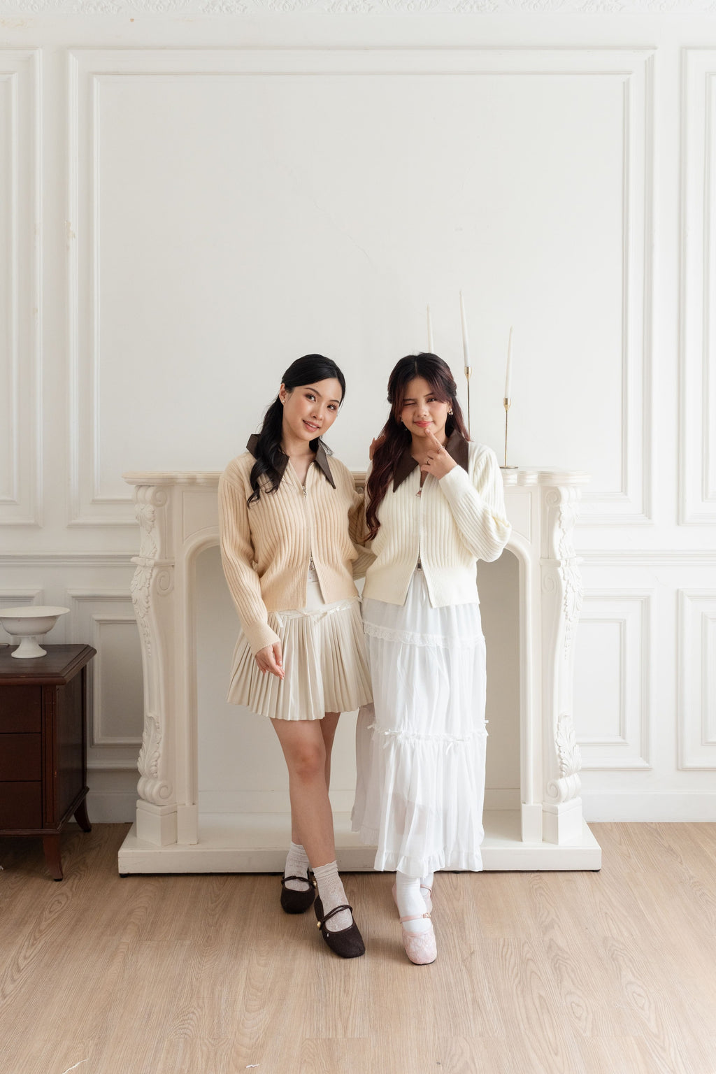 Cardigan Basic Zipper Leather