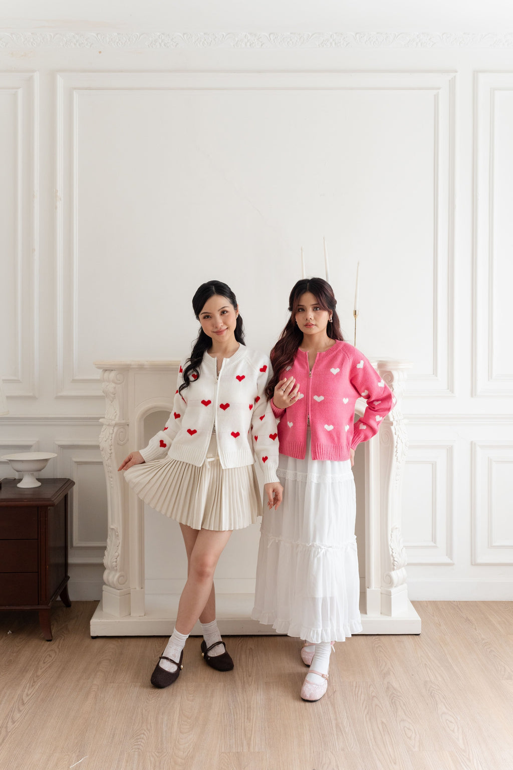 Cardigan Motif Love Zipper