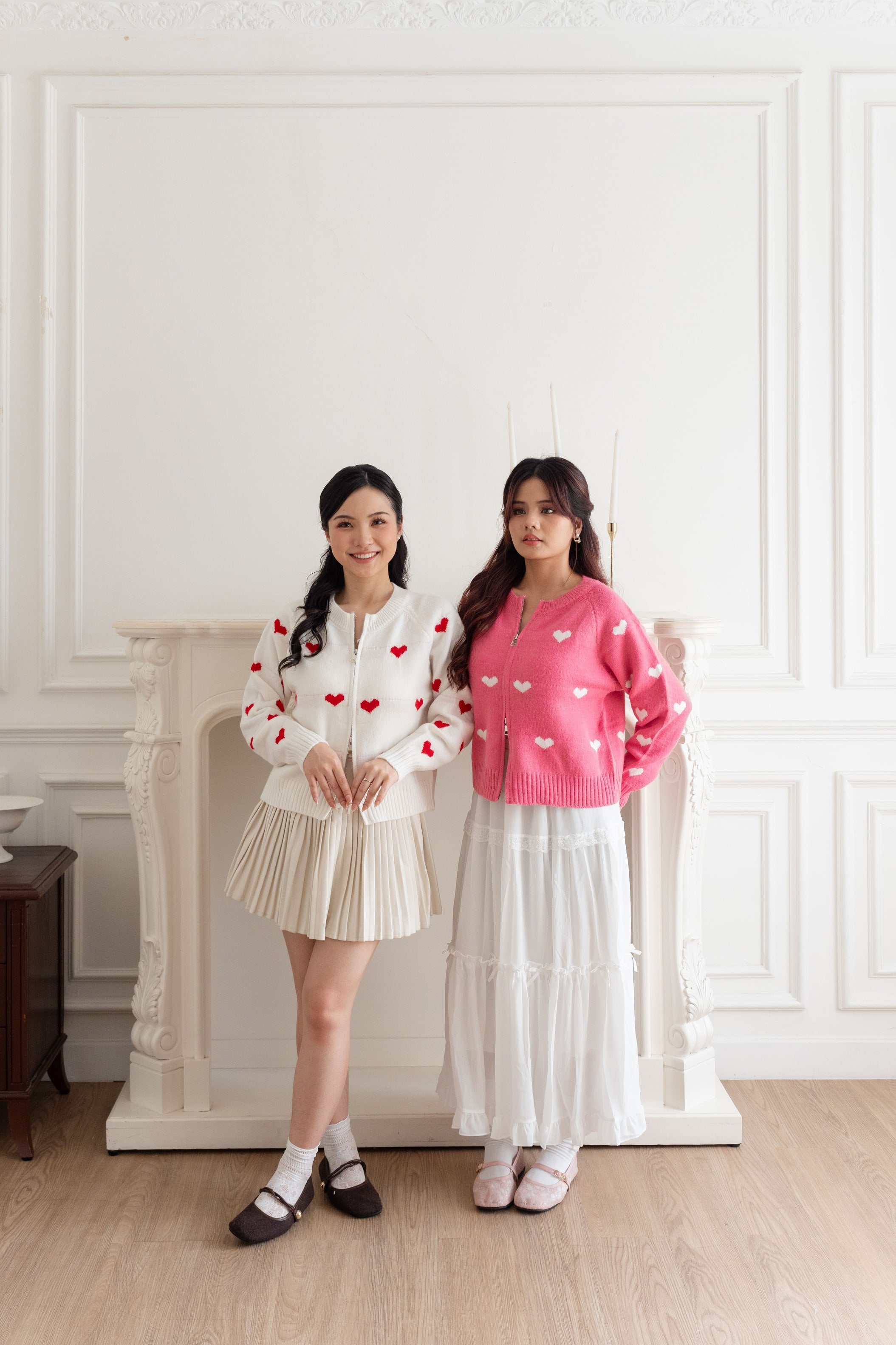 Cardigan Motif Love Zipper