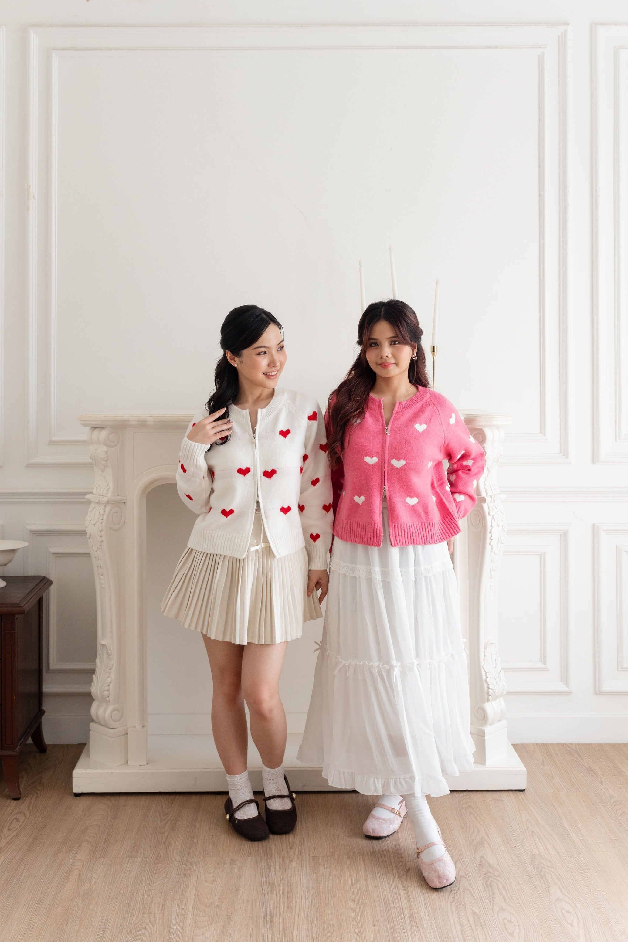 Cardigan Motif Love Zipper