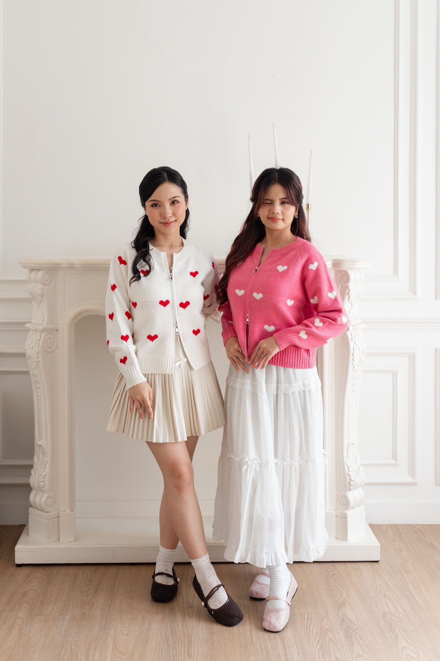 Cardigan Motif Love Zipper