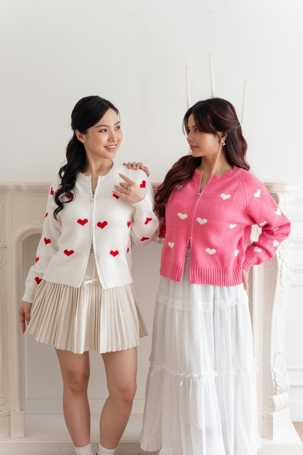 Cardigan Motif Love Zipper