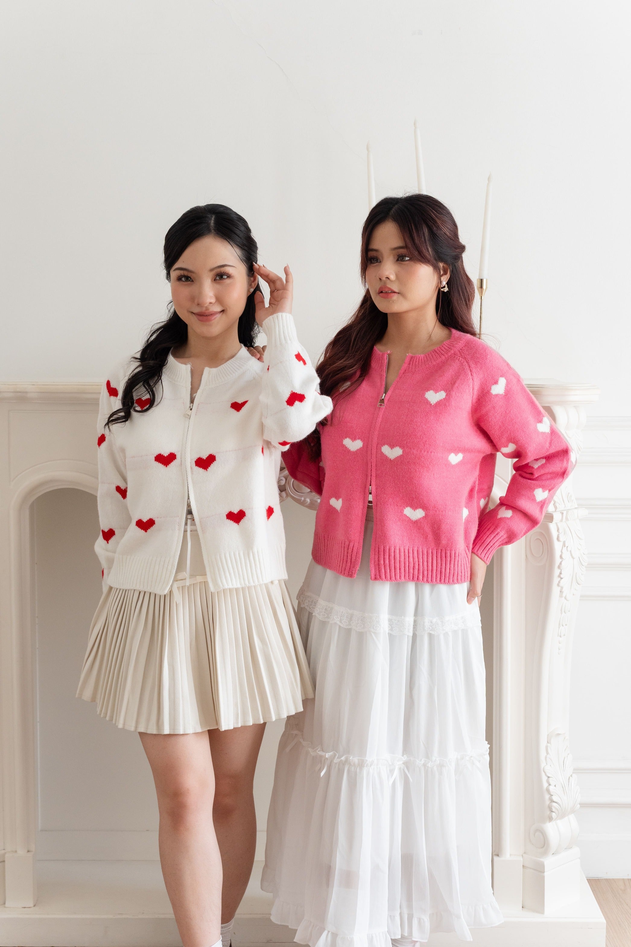 Cardigan Motif Love Zipper