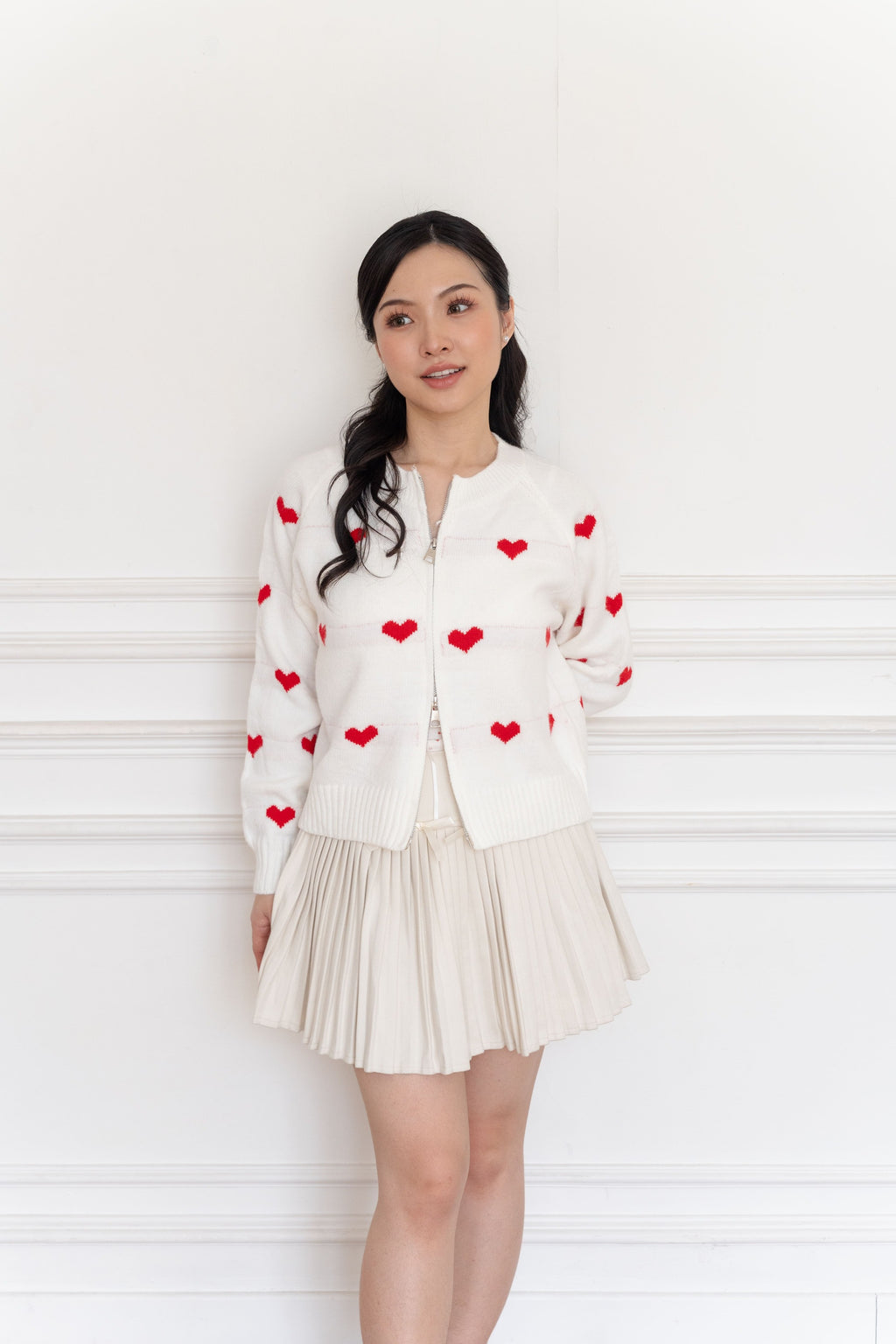 Cardigan Motif Love Zipper