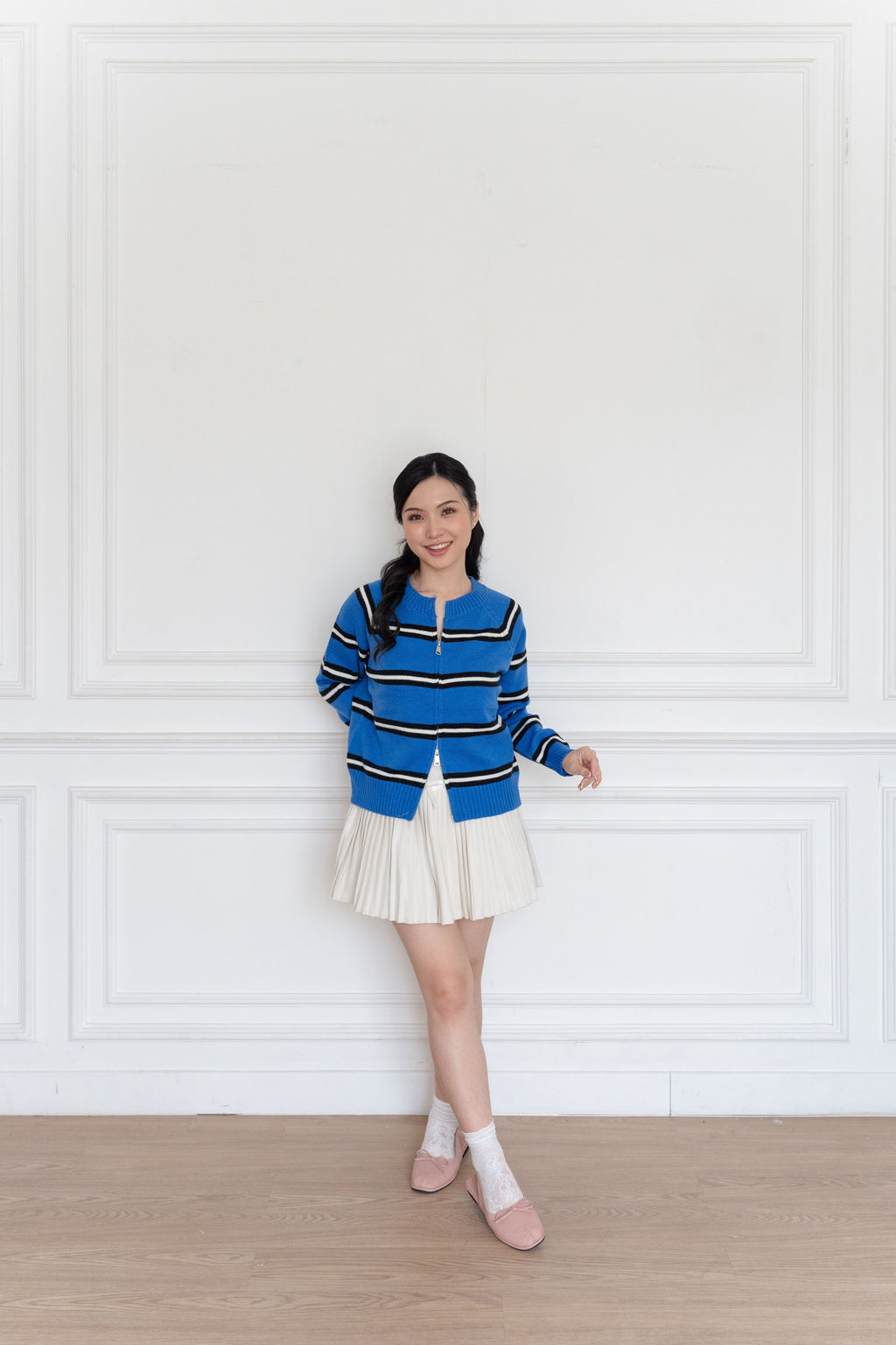 Cardigan Basic Garis Colorful