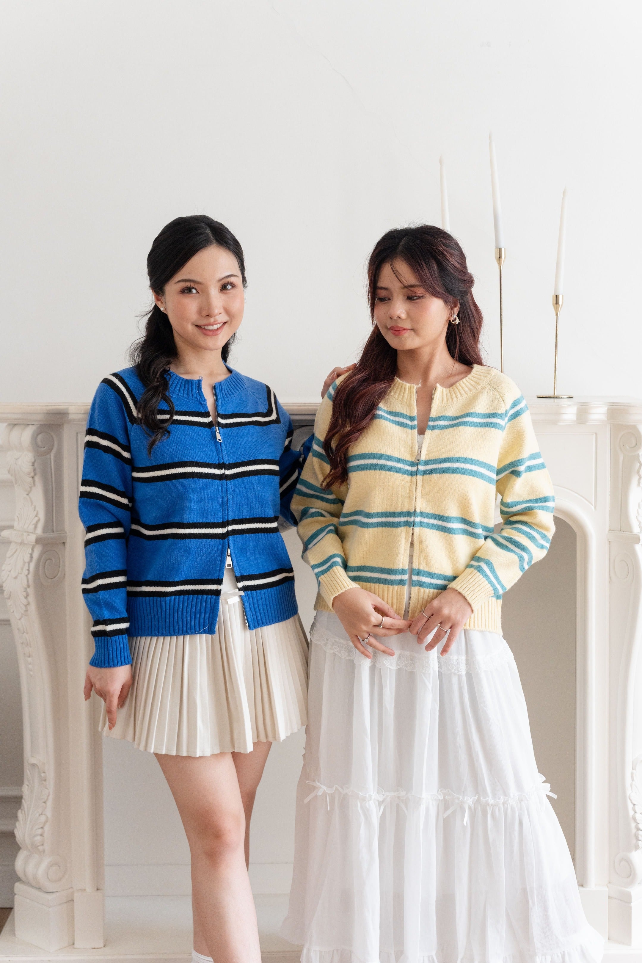 Cardigan Basic Garis Colorful