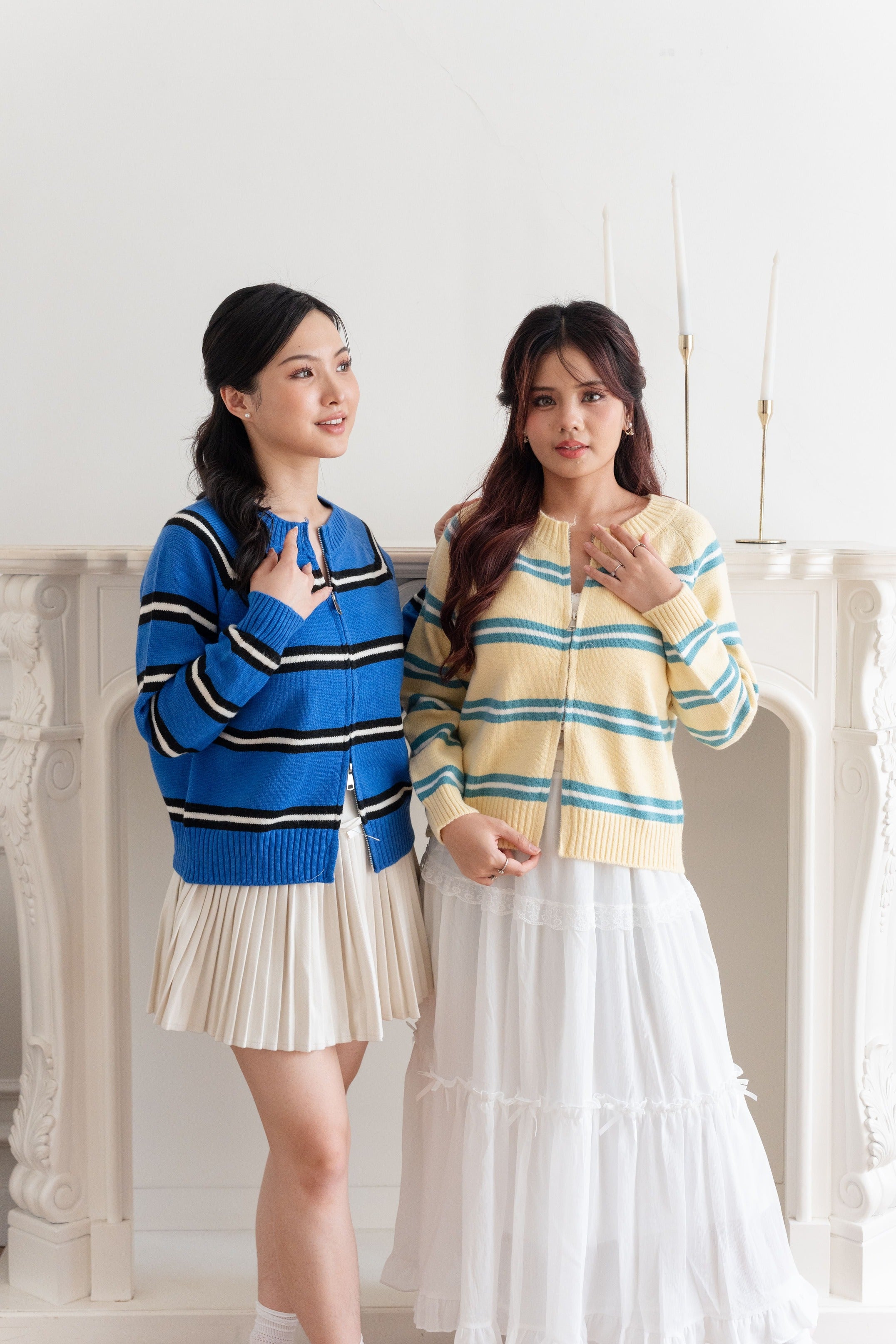 Cardigan Basic Garis Colorful