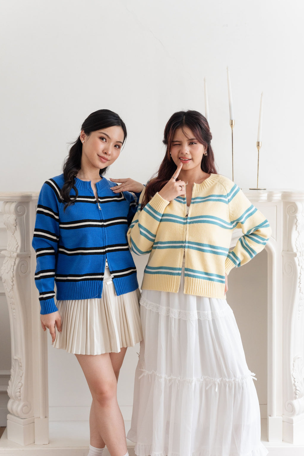 Cardigan Basic Garis Colorful