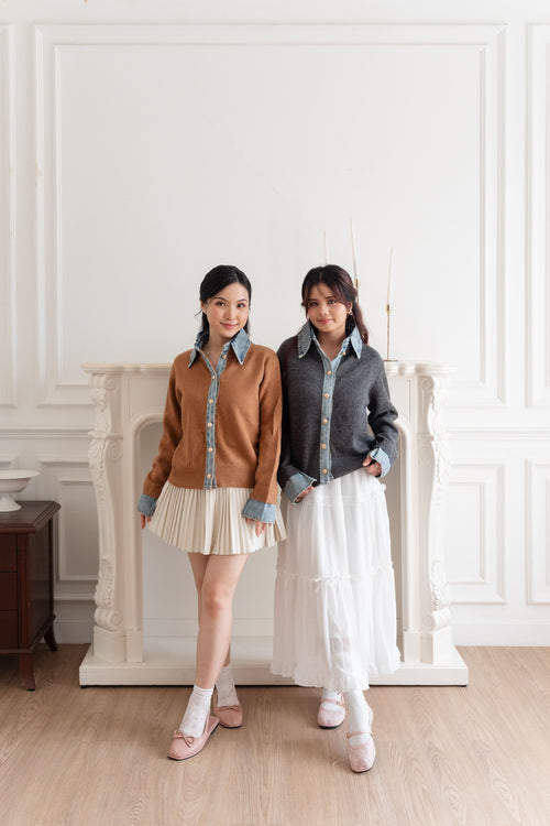 Cardigan Basic Kerah Jeans