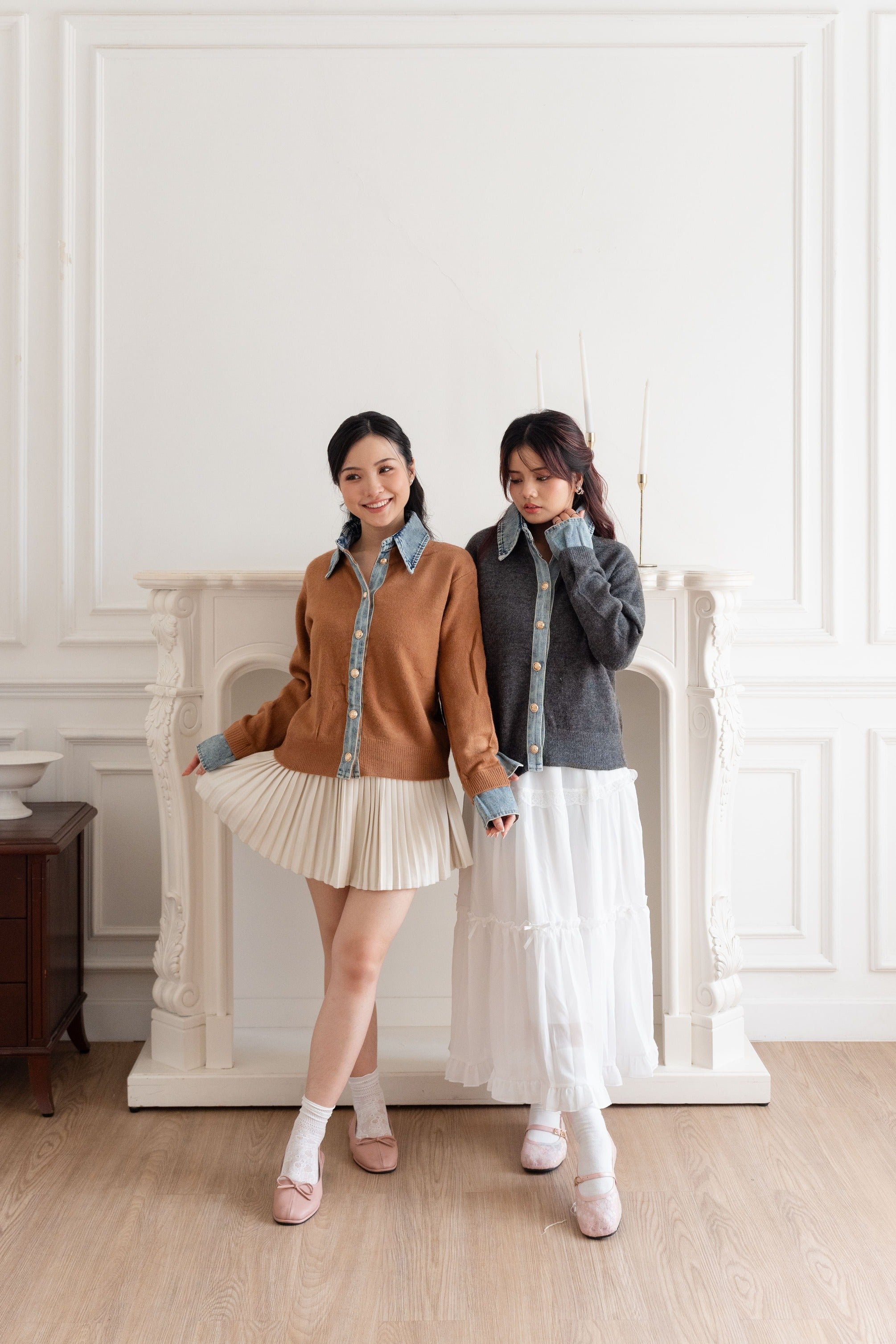 Cardigan Basic Kerah Jeans