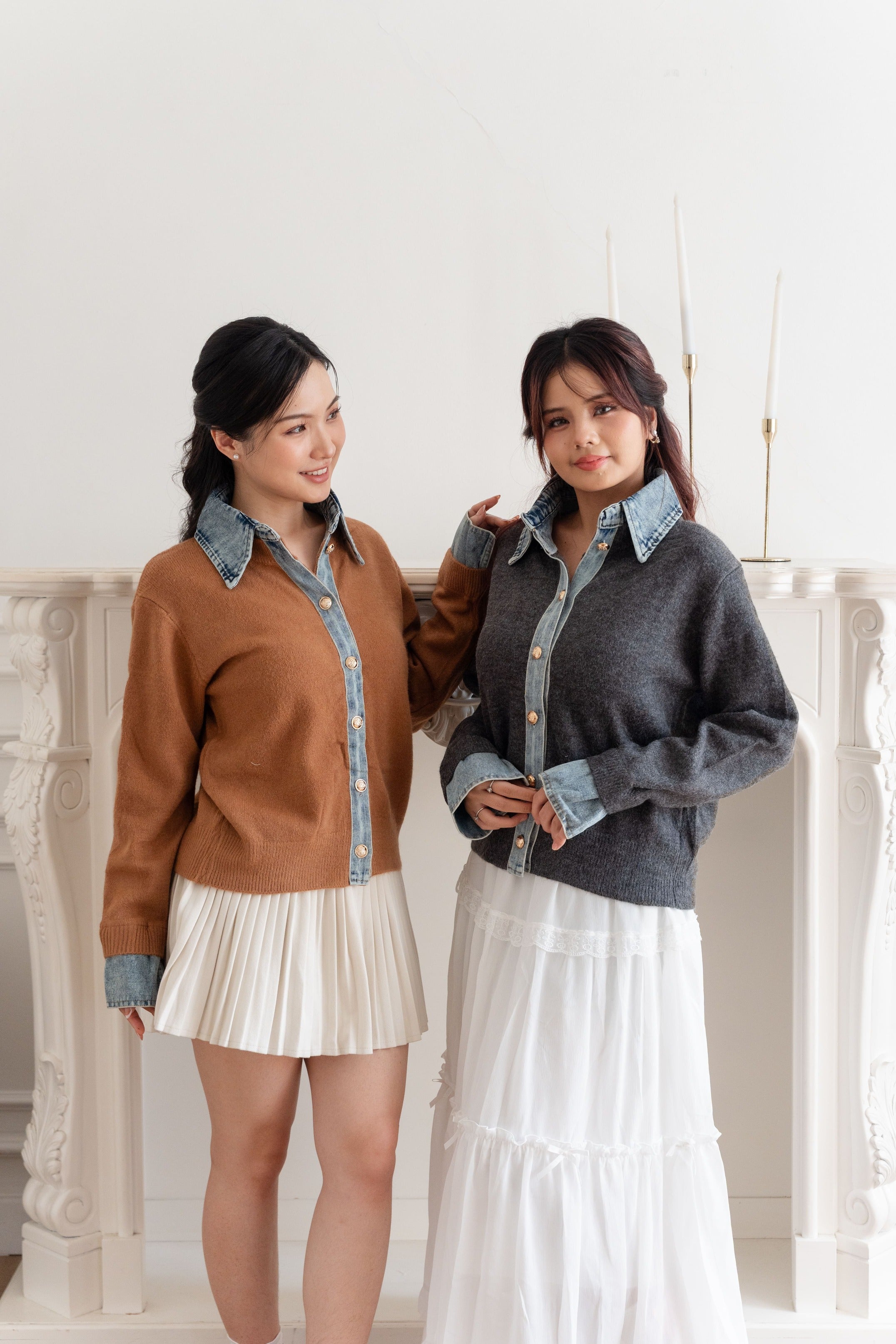 Cardigan Basic Kerah Jeans