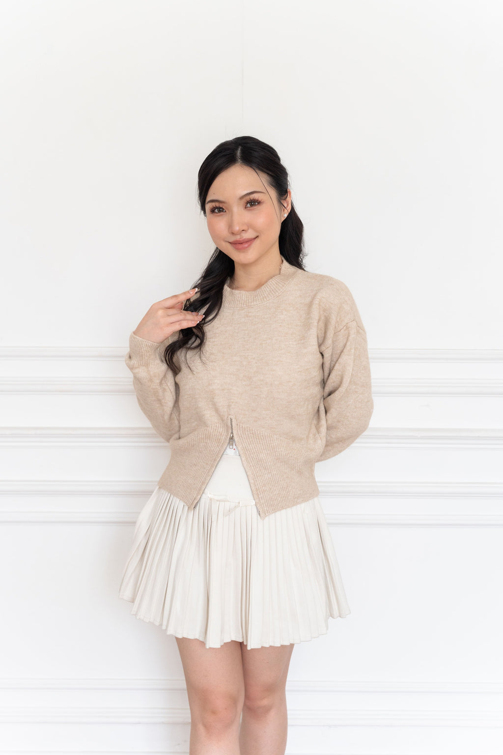 Cardigan Basic Zipper Bottom
