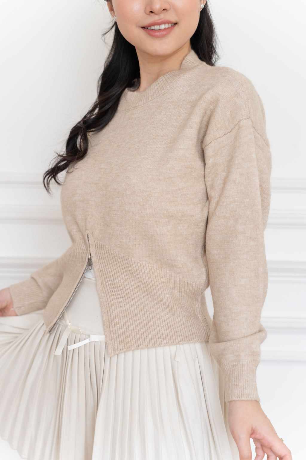 Cardigan Basic Zipper Bottom