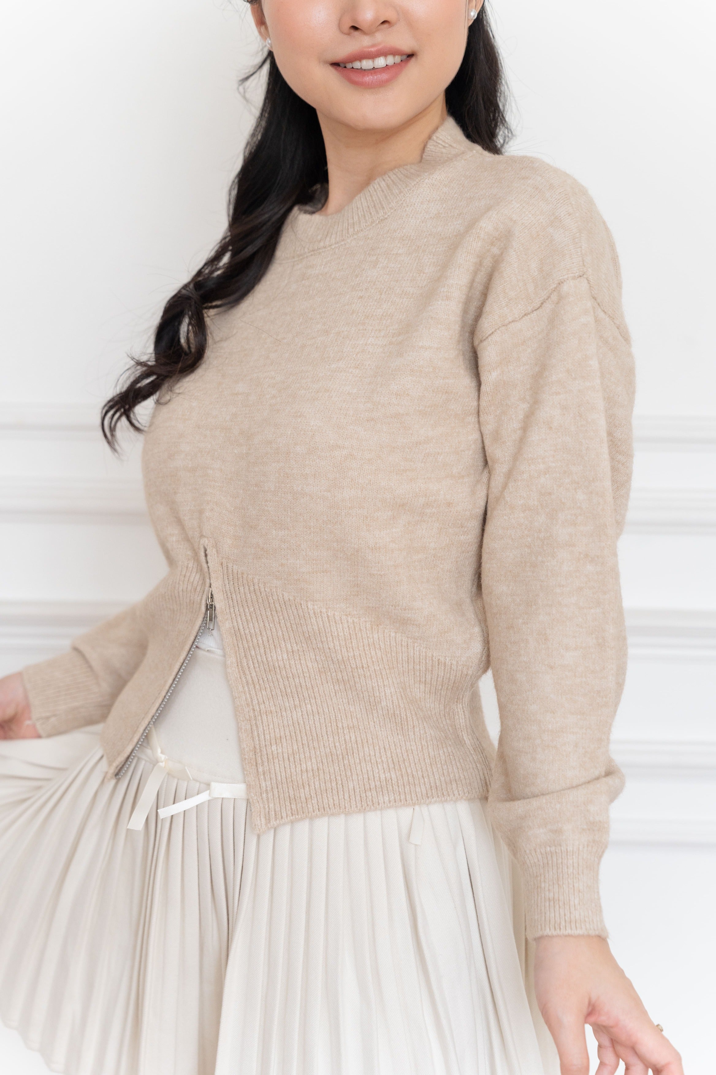 Cardigan Basic Zipper Bottom