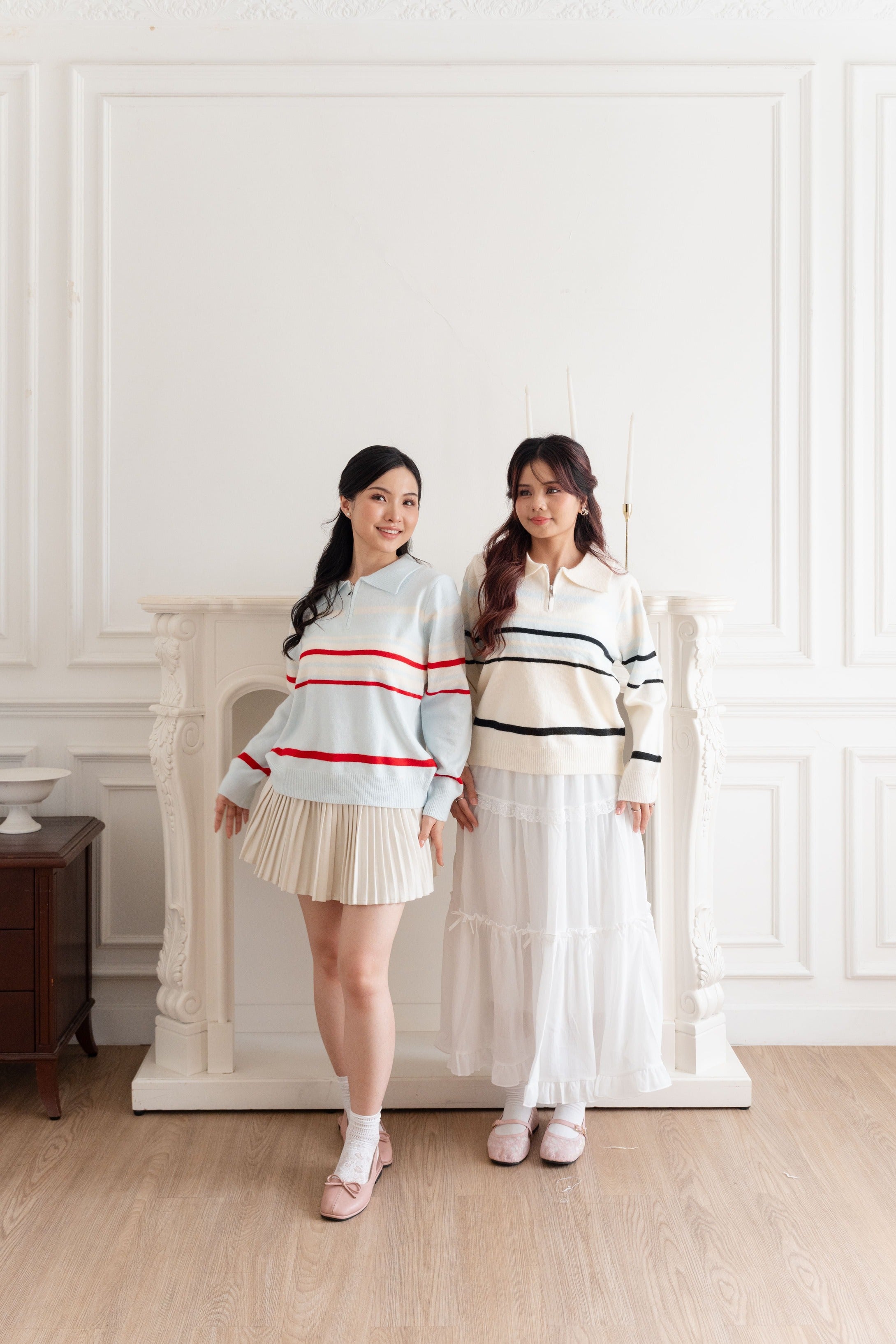 Cardigan Basic Stripe Zipper