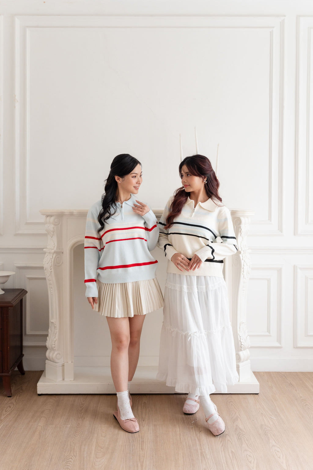 Cardigan Basic Stripe Zipper