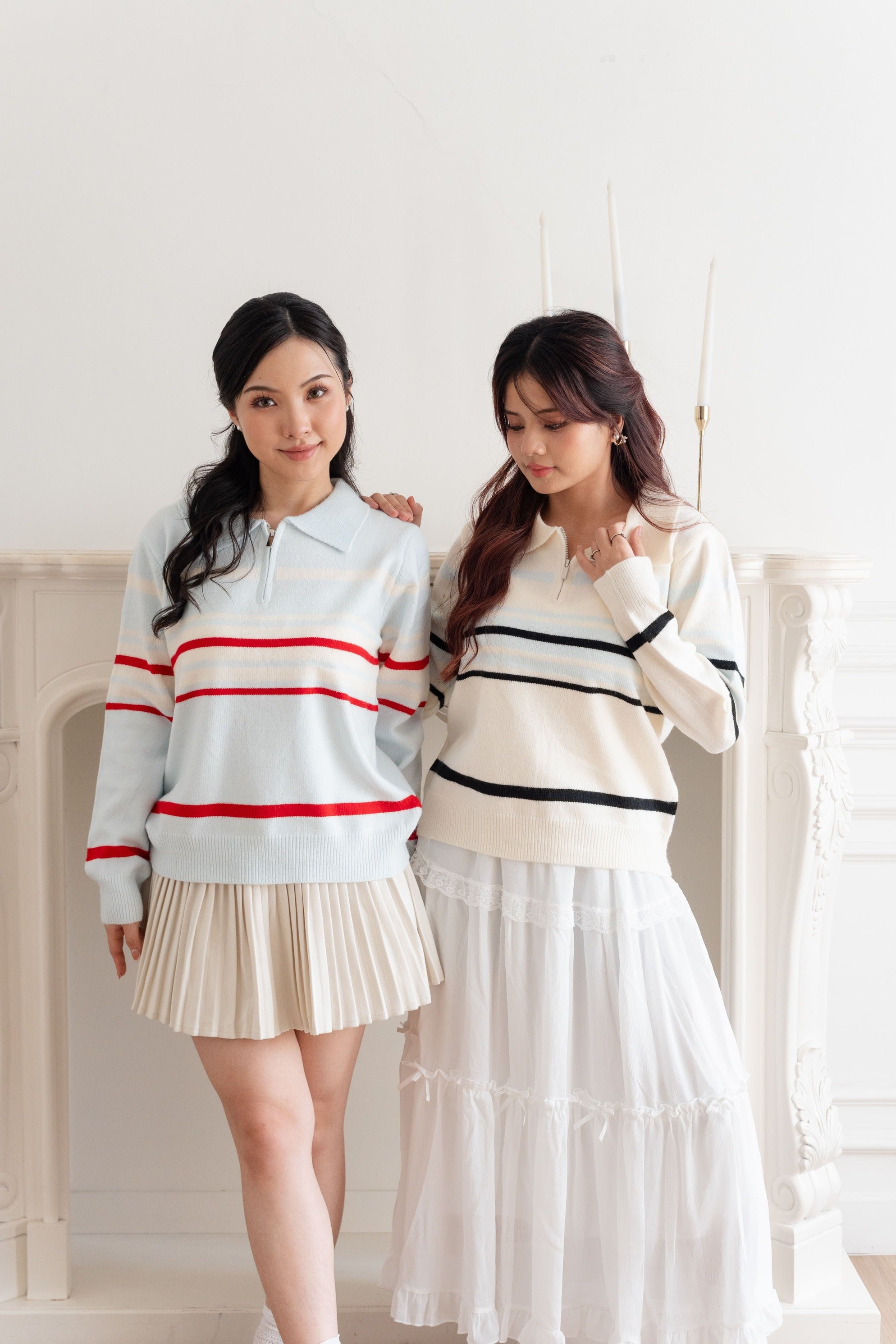 Cardigan Basic Stripe Zipper
