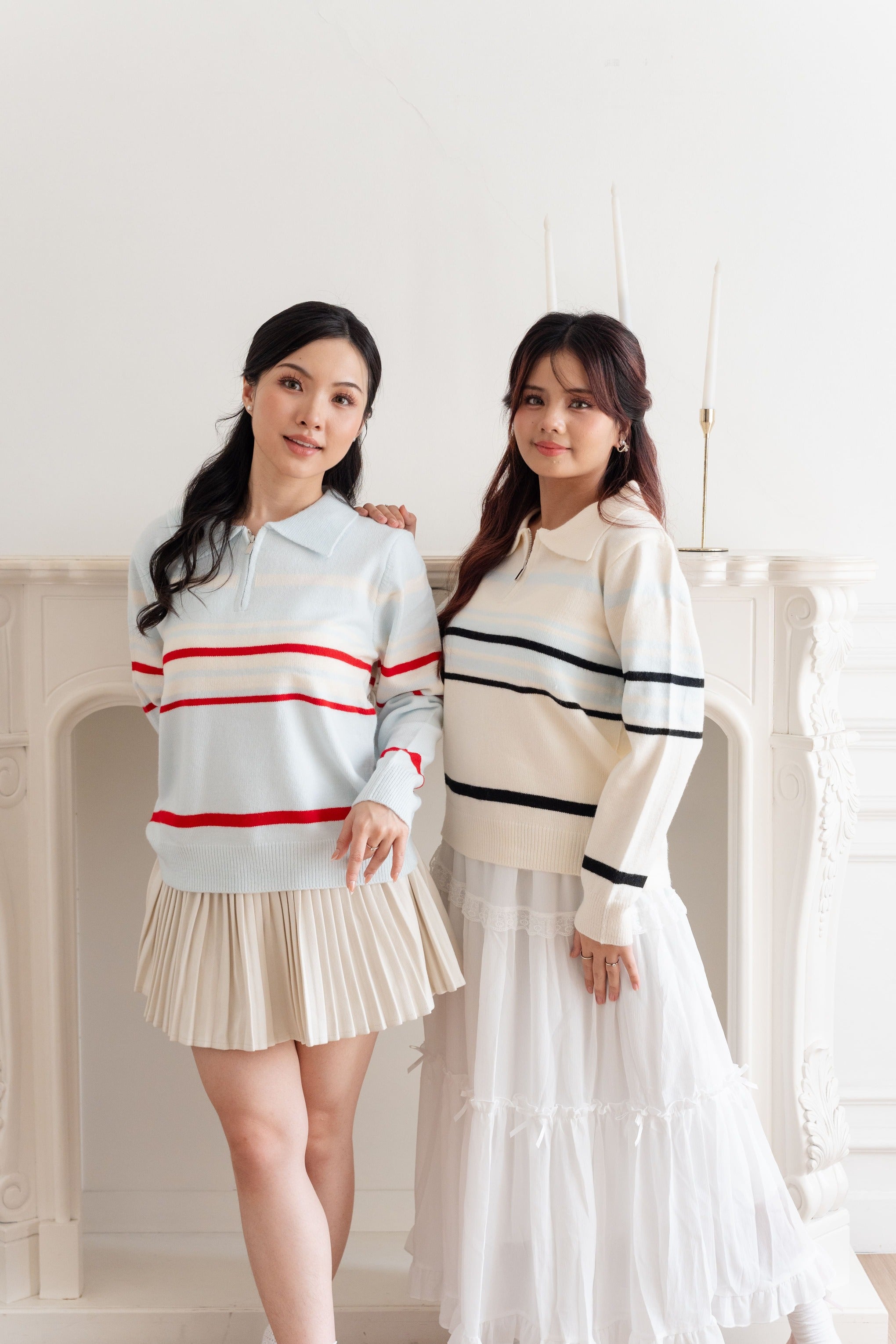 Cardigan Basic Stripe Zipper