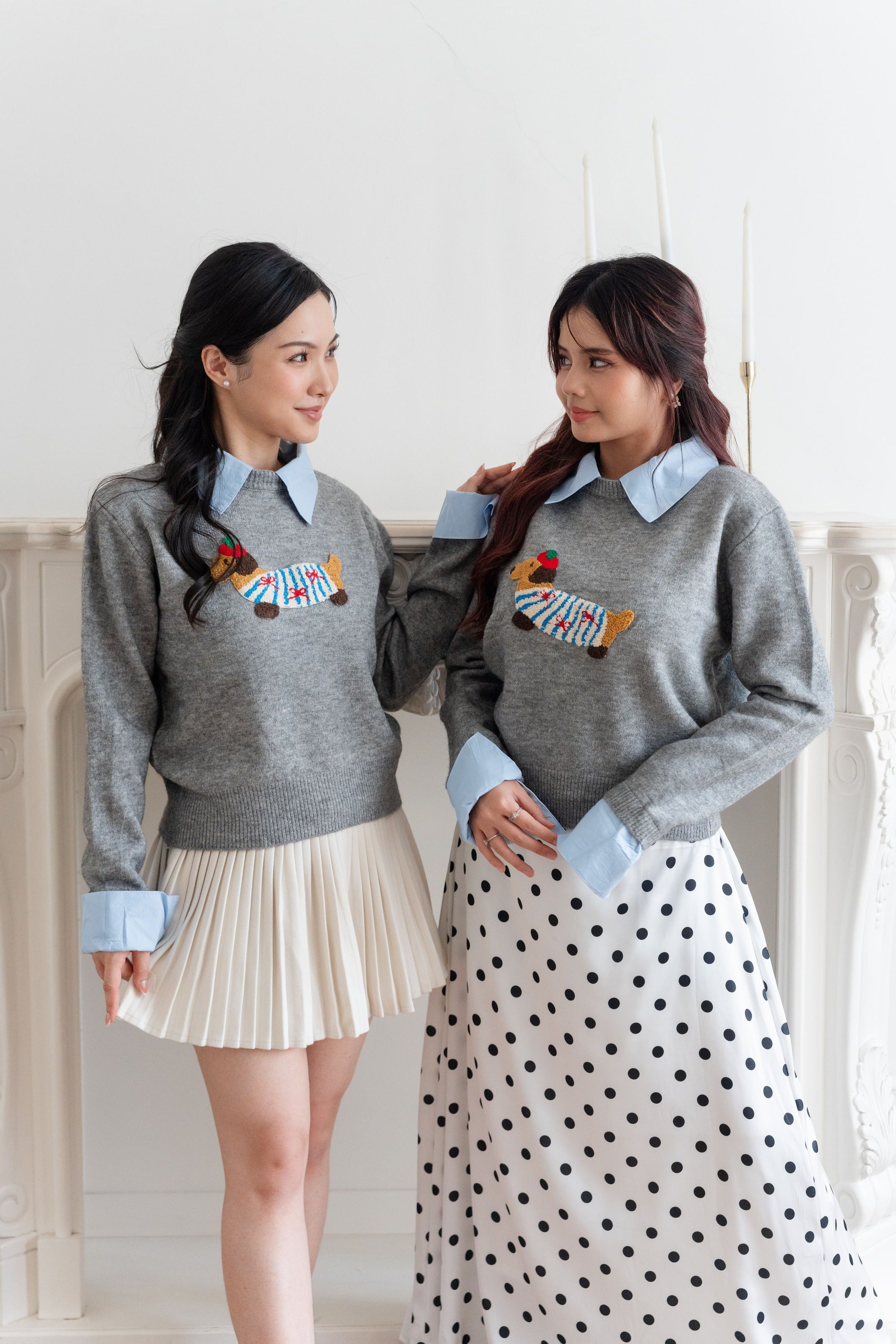 Sweater Motif Puppy Abu