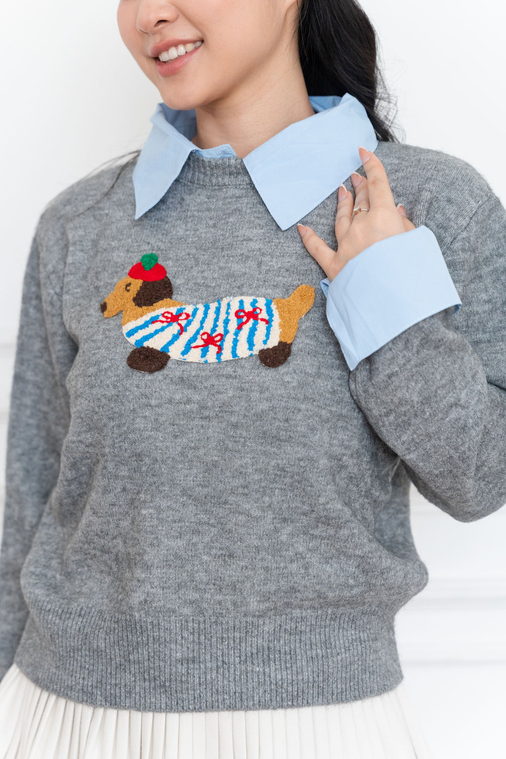 Sweater Motif Puppy Abu