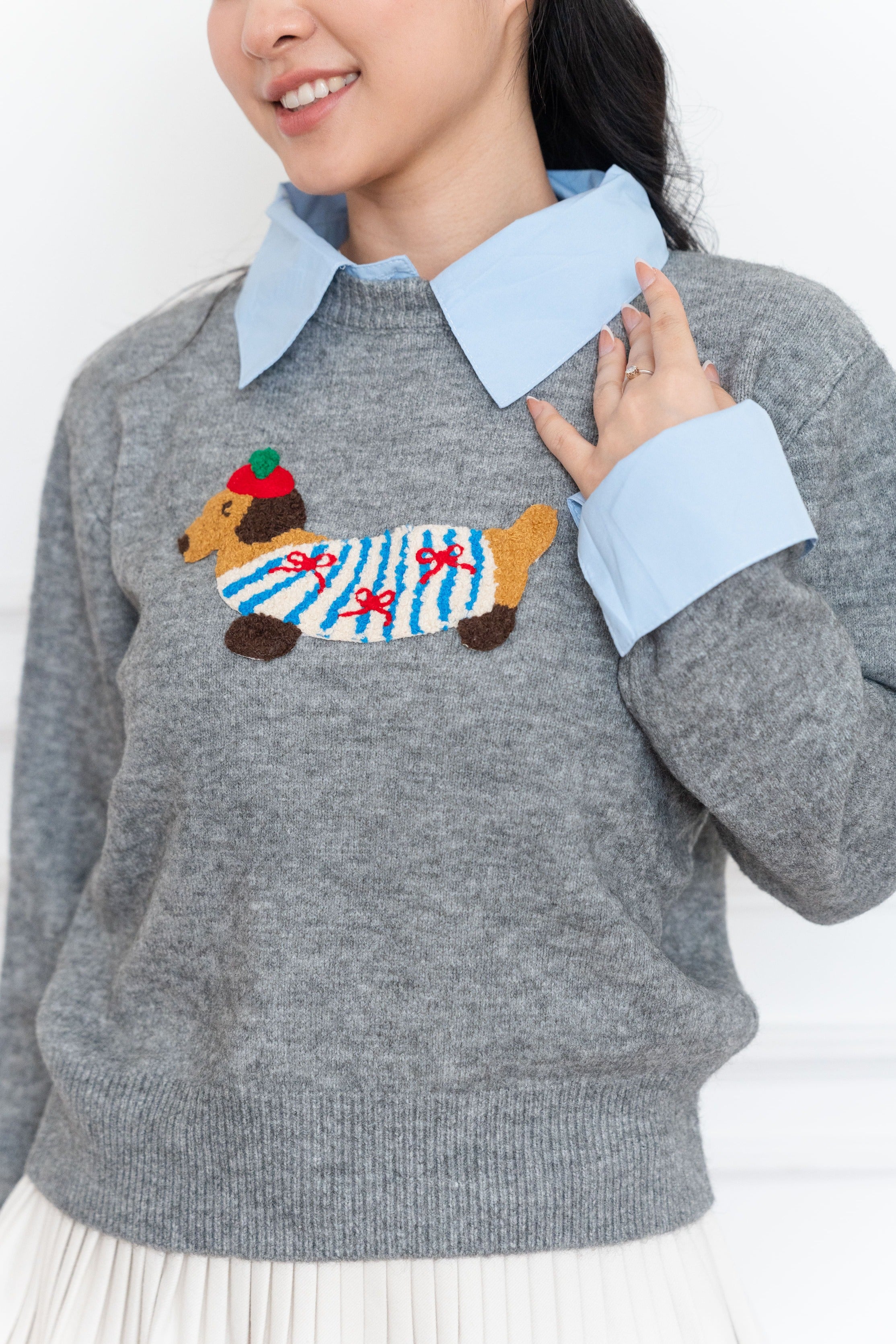 Sweater Motif Puppy Abu