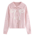 Cardigan Model Bulu Pita