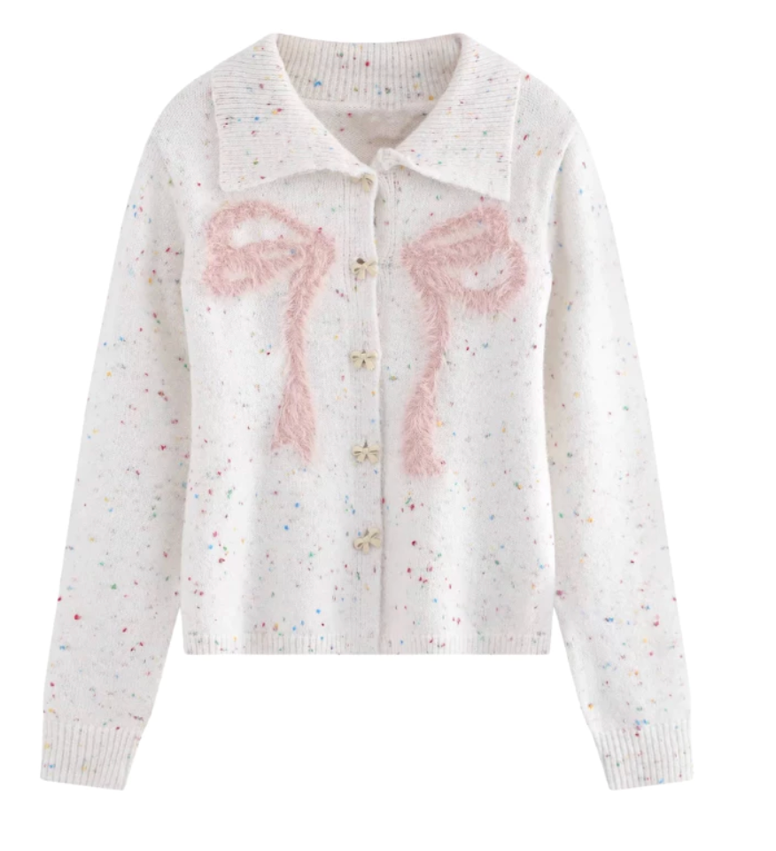 Cardigan Model Bulu Pita