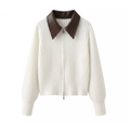 Cardigan Basic Zipper Leather