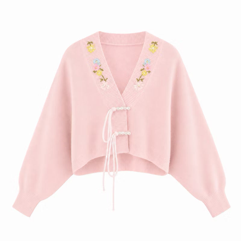 Cardigan Motif Bunga Embroidery