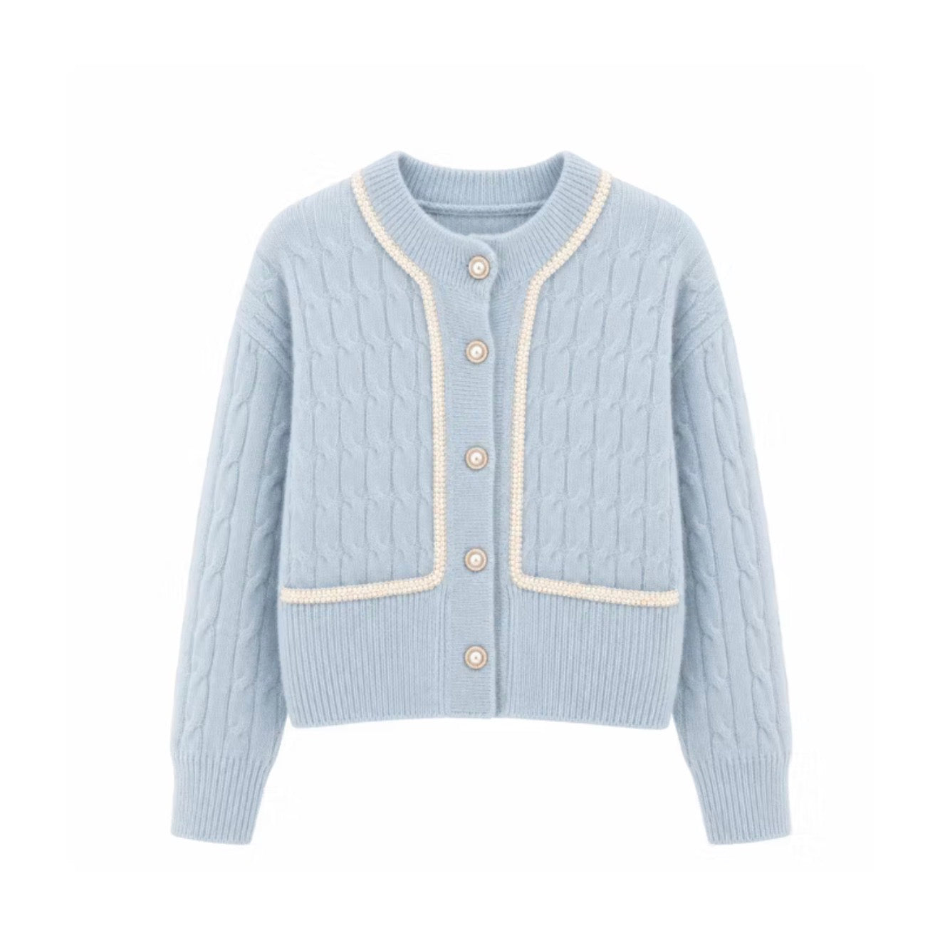 Cardigan Basic Cable Mutiara