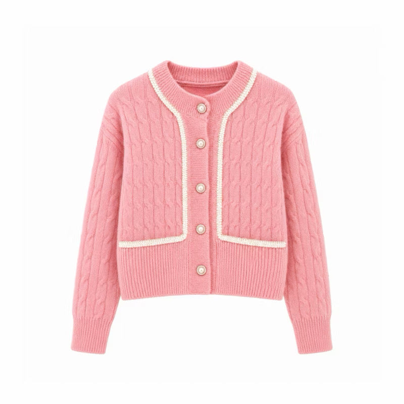 Cardigan Basic Cable Mutiara