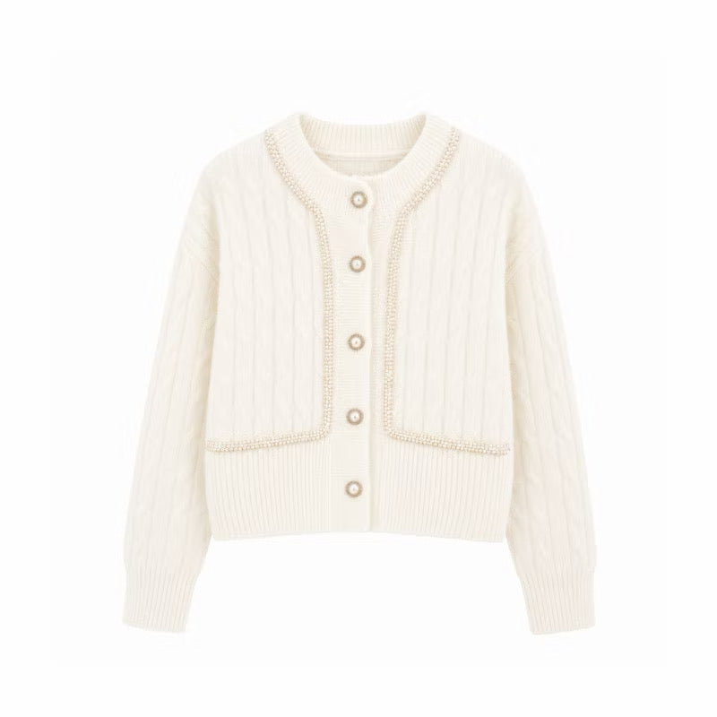 Cardigan Basic Cable Mutiara
