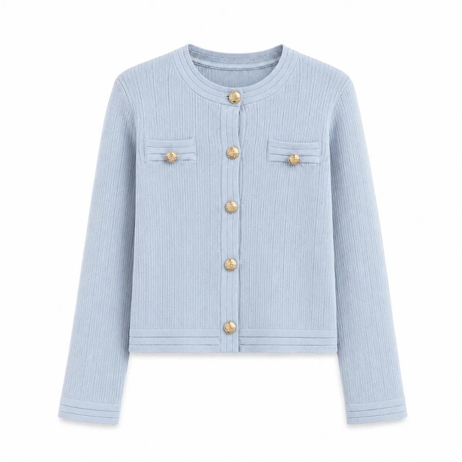 Cardigan Model Simple Gold Button